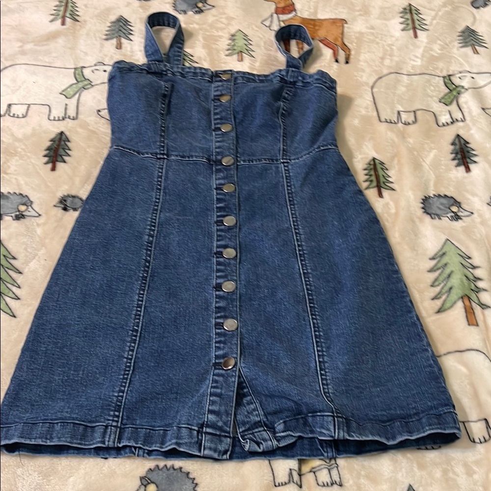 Denim Button-Down Dress